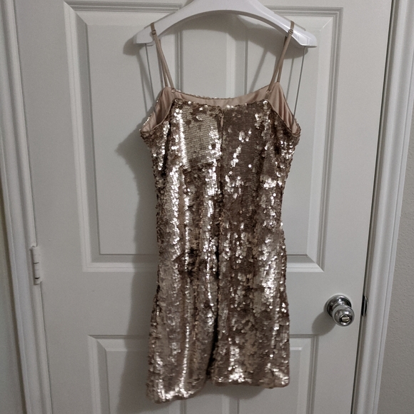 Lulu's Top of the Hour Rose Gold Sequin Mini Dress - Picture 5 of 5